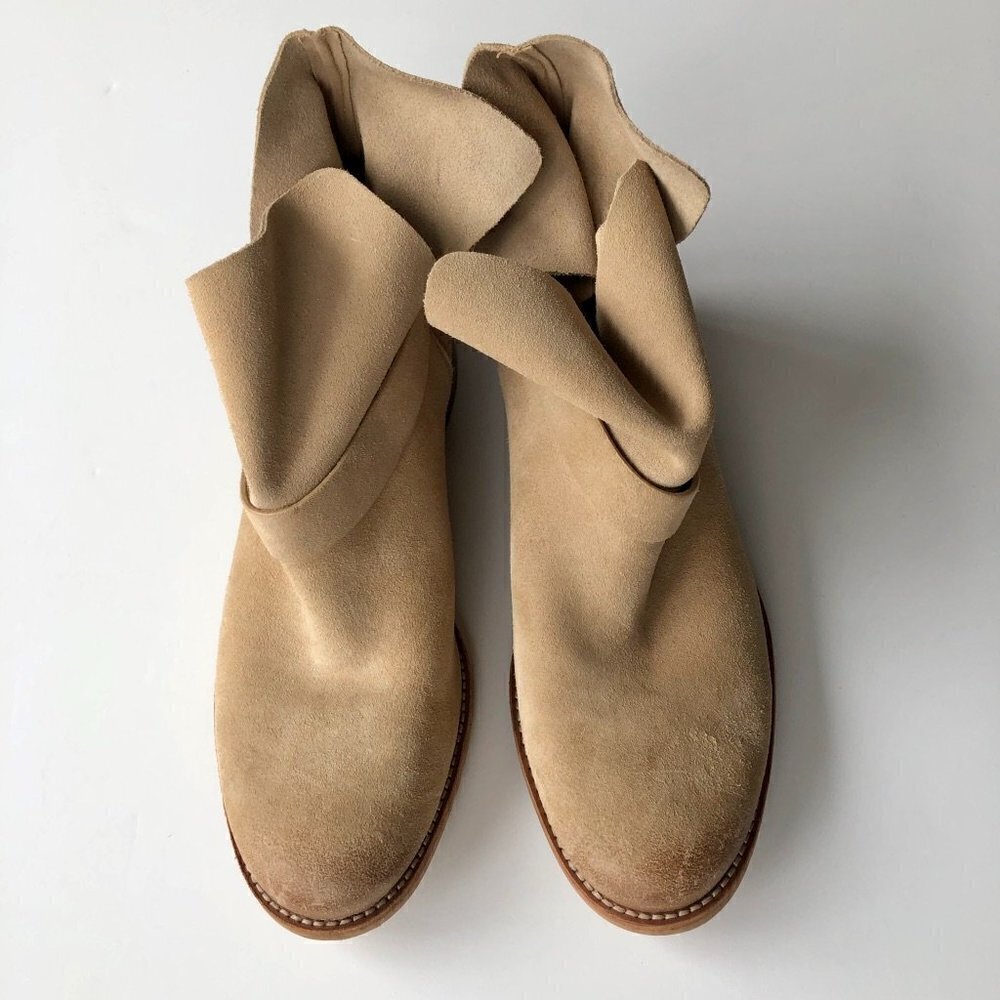 MICHAEL KORS ankle suede leather cut boot gold hardware buckle logo all season 8 - Picture 2 of 15